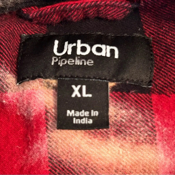 Junior’s XL Bleached Upcycled Long Sleeve Button Up Plaid Shirt One Of A Kind - Picture 4 of 7